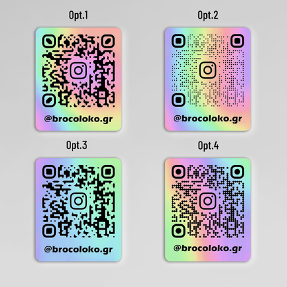 Custom Ολογραφικό Instagram QR Code Αυτοκόλλητο
